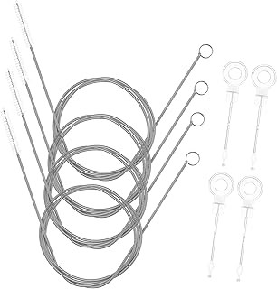Cabilock 4 Set Cleaning Brush Drain Unblocker Wire Drain Unblocker Tools for Sink Drain Unblocker Tools Hair Pipe Tool Pipe Cleaner Brush Straw Brush Tube Aquarium Stainless Steel Lip Gloss