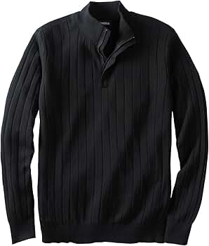 KingSize Men's Big & Tall Quarter Zip Mock Neck Lightweight