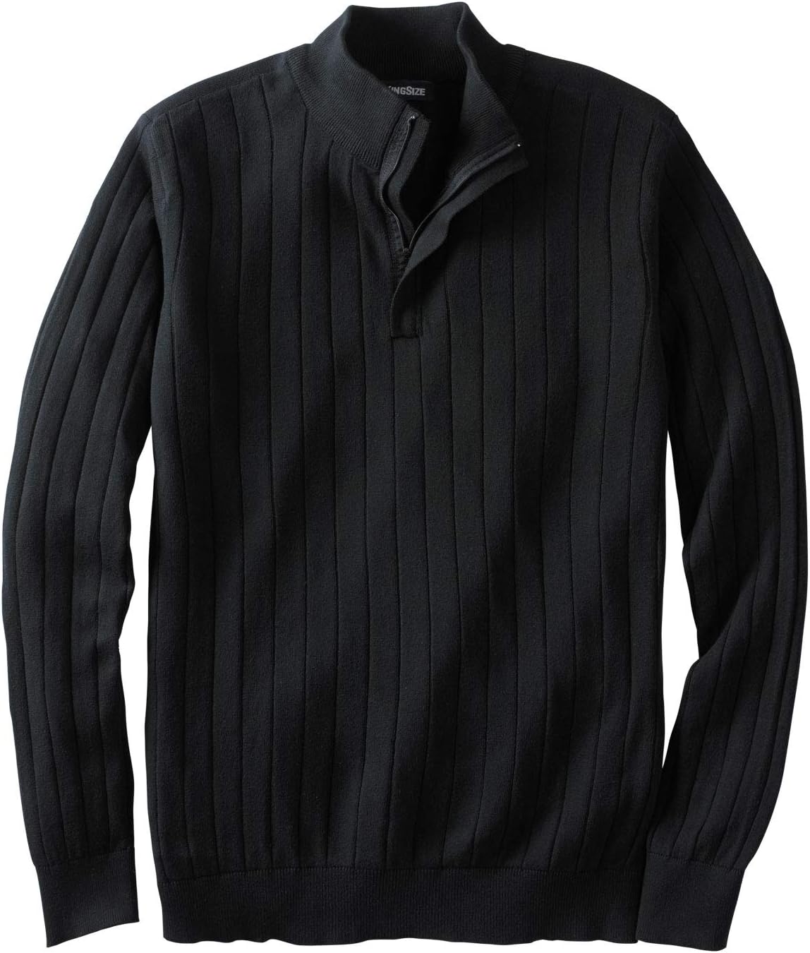 KingSize Men's Big & Tall Quarter Zip Mock Neck Lightweight Sweater