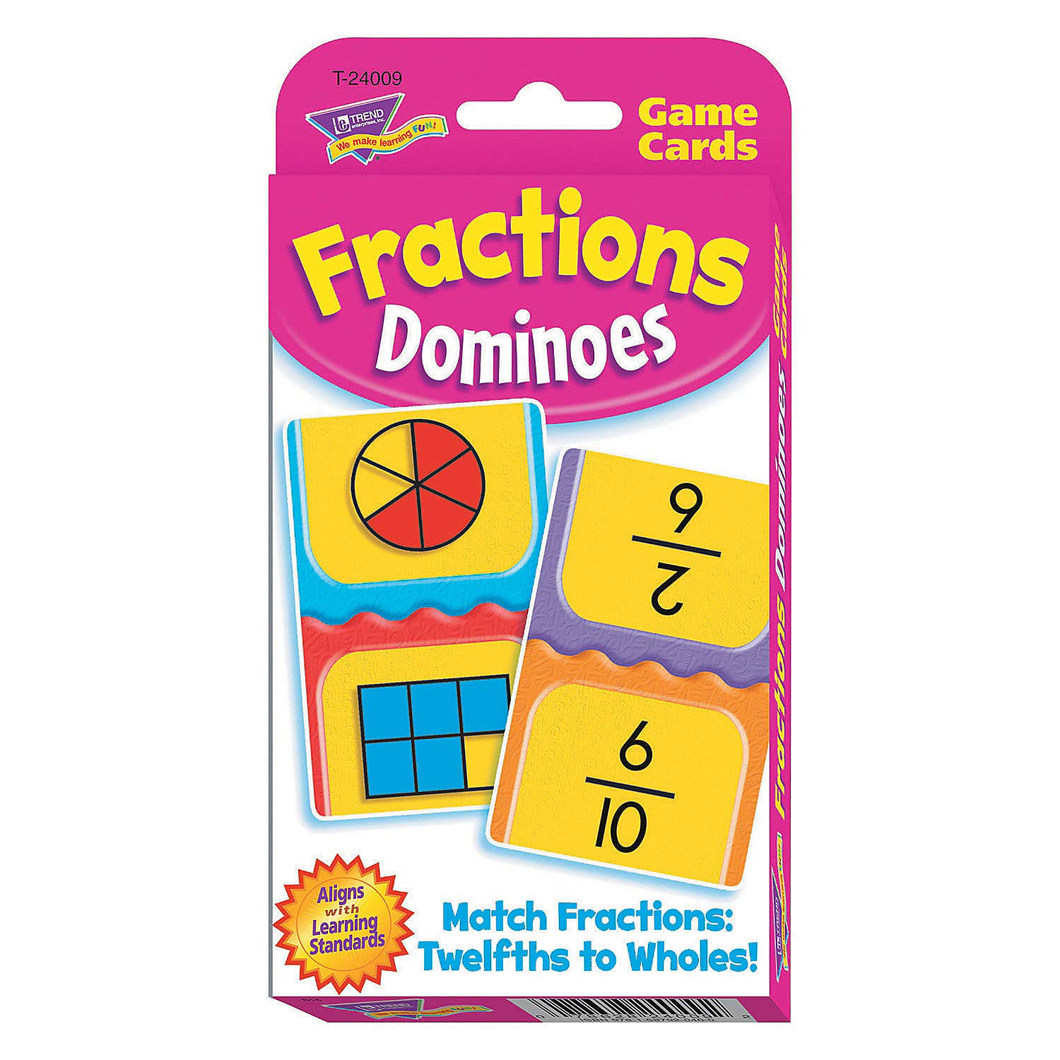 Fun Express Challenge Cards Fractions - Interactive Educational Math Tools for Fractions Practice Reinforcement & Skill Building for Kids & Classrooms - Perfect for Learning Activities - 56 Pieces
