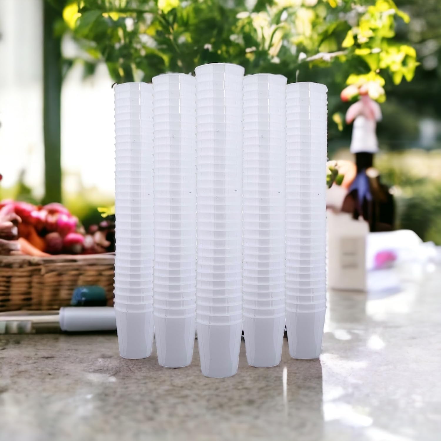 MIJOMA Vasos de chupito irrompibles de plástico resistentes, vasos de chupito Jello Shots, postres, fiestas, bodas, cumpleaños, aptos para lavavajillas, reutilizables, 29 ml (blanco, 640 unidades)