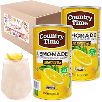 Powdered Lemonade Drink Mix- CountryTime Refreshing Lemonade Mix Powder Drink with Other Natural Flavor - Packaged in Resealable Canister with Easy Measure Scoop, 5lb Bucket, 2 Pack Total 10.3lb