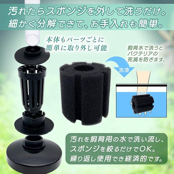 RedBeryl スポンジフィルター 水槽 投げ込み式 ろ過装置 XY-180 XY-280 XY-380 交換用 取替え 水草 シングル スポンジ フィルター (XY-380, 本体2個) - 5