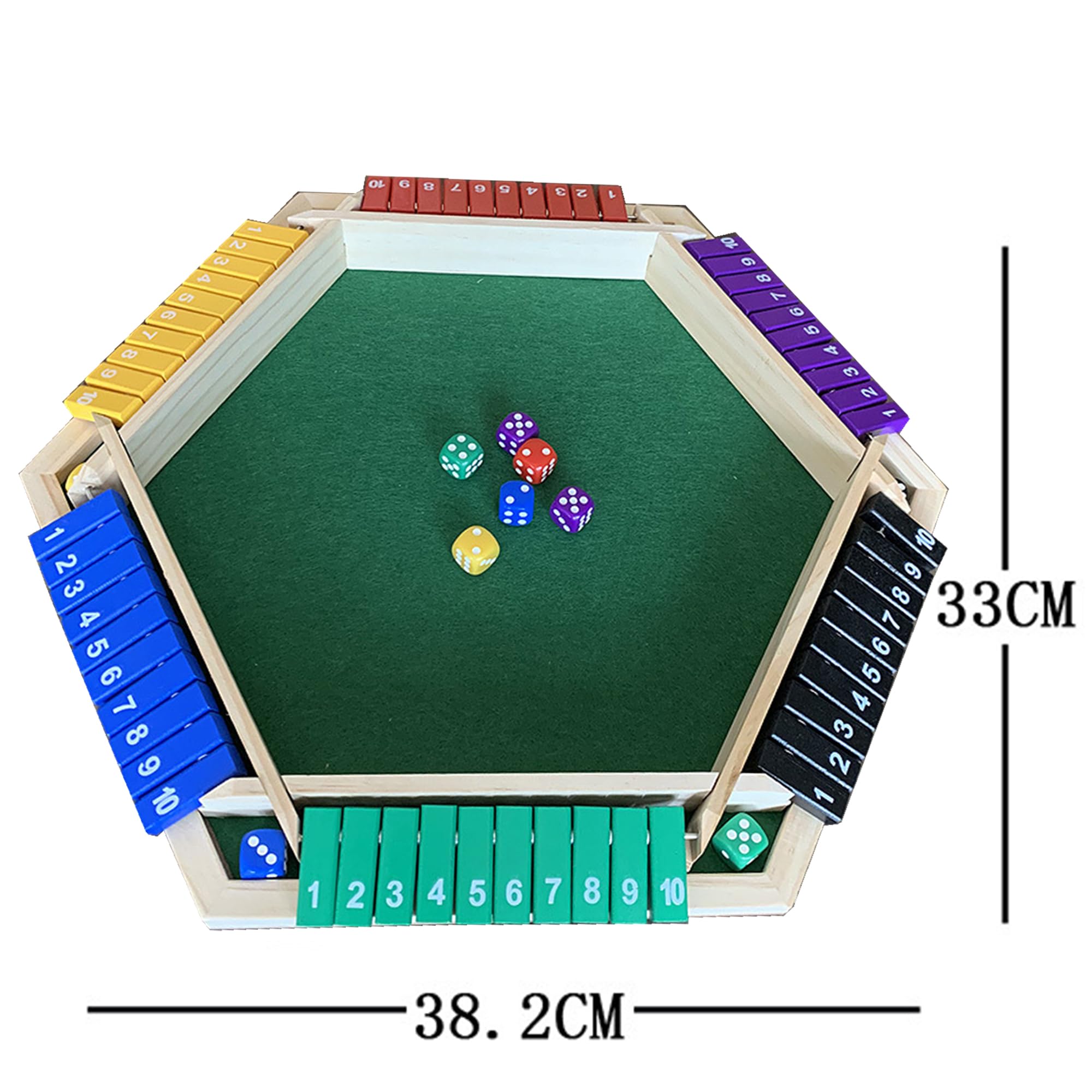 Shut The Box Jeu de Dés en Bois pour 2 à 4 Joueurs Jeux de Table en