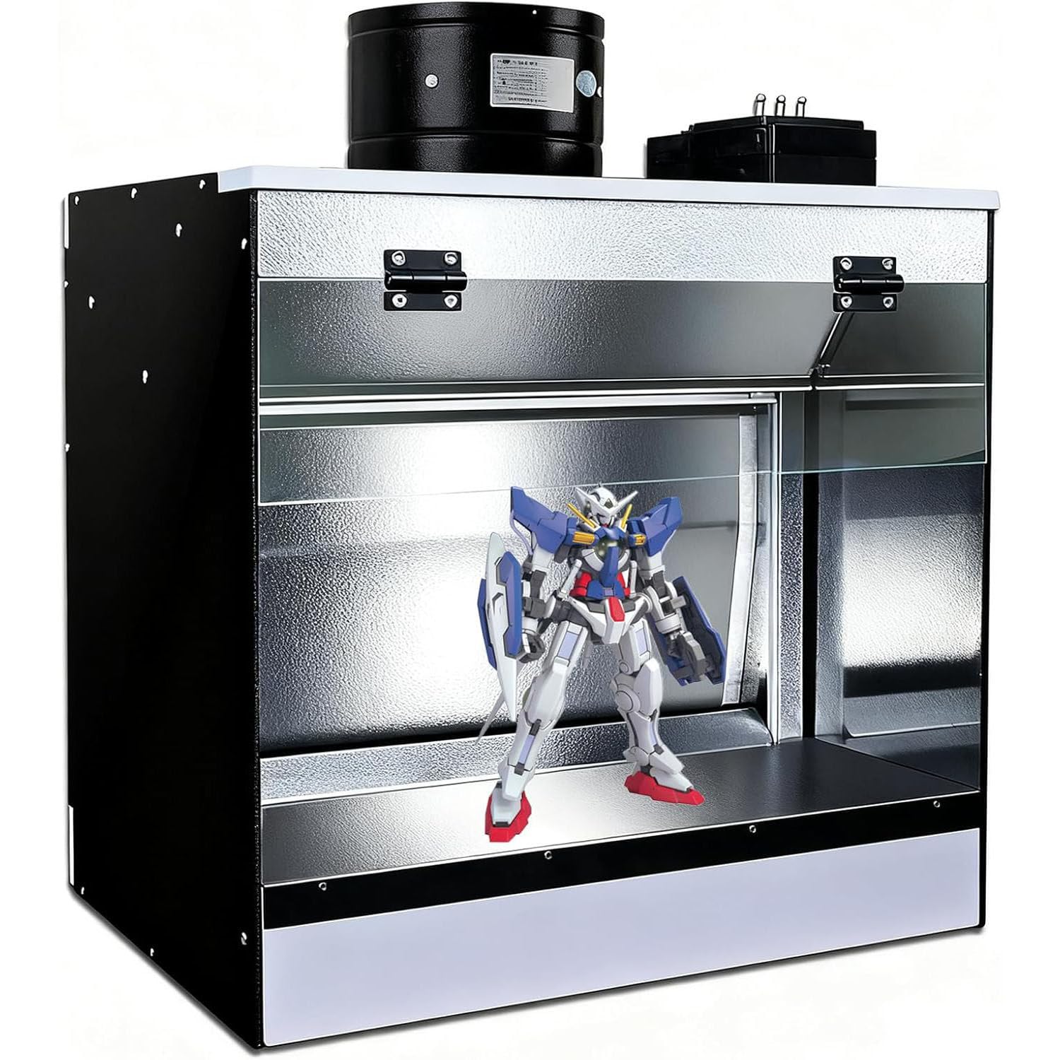 MLYYYDSS Craft Table Airbrush Booth,Airbrush Spray Booth with Waterfall Curtain Exhausting Air, LED Lighting,for Model,Shoes,Crafts,Cake, T-Shirt & Hobbies 50 * 50 * 40cm