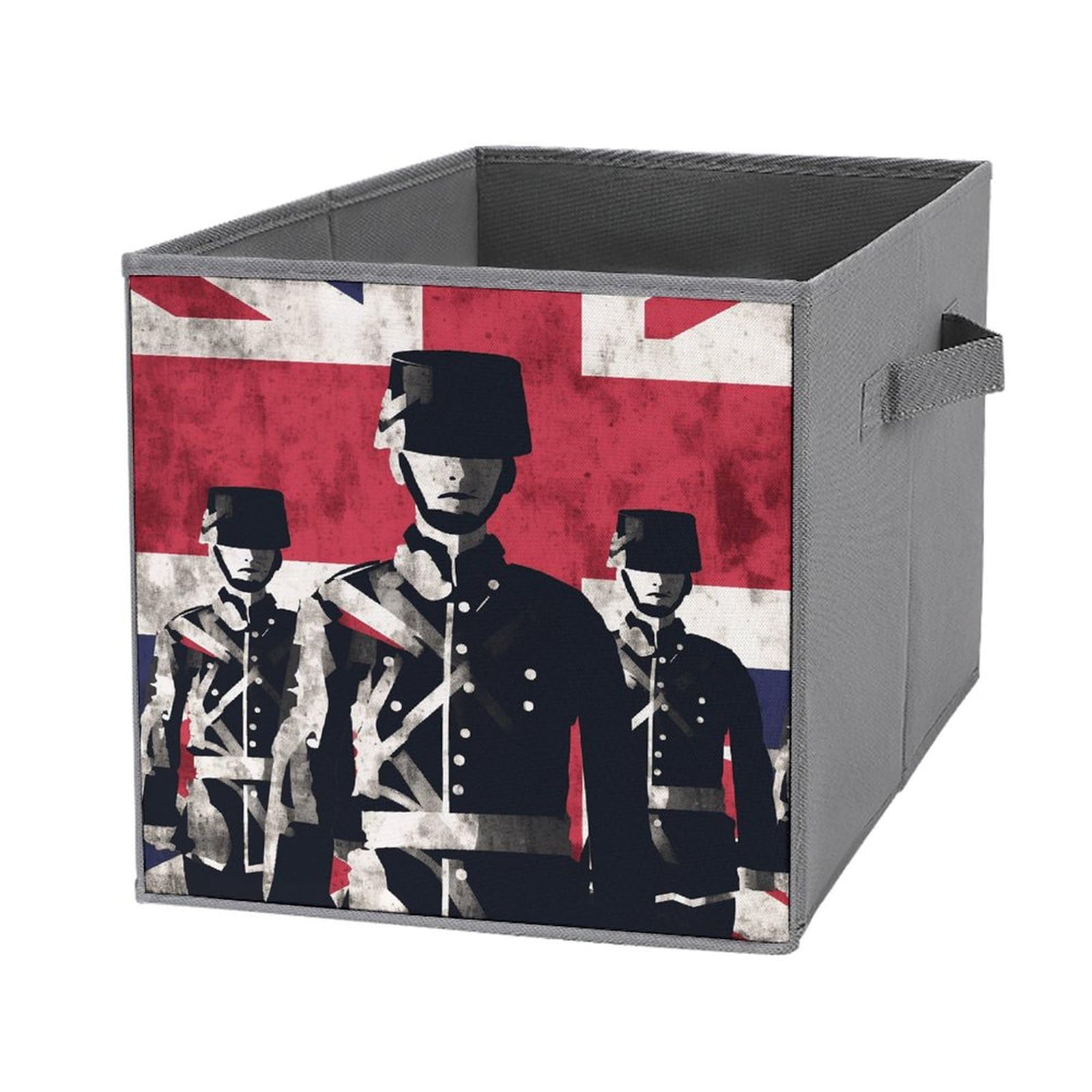 Boîtes de rangement pliables et empilables grand volume motif soldat drapeau x6