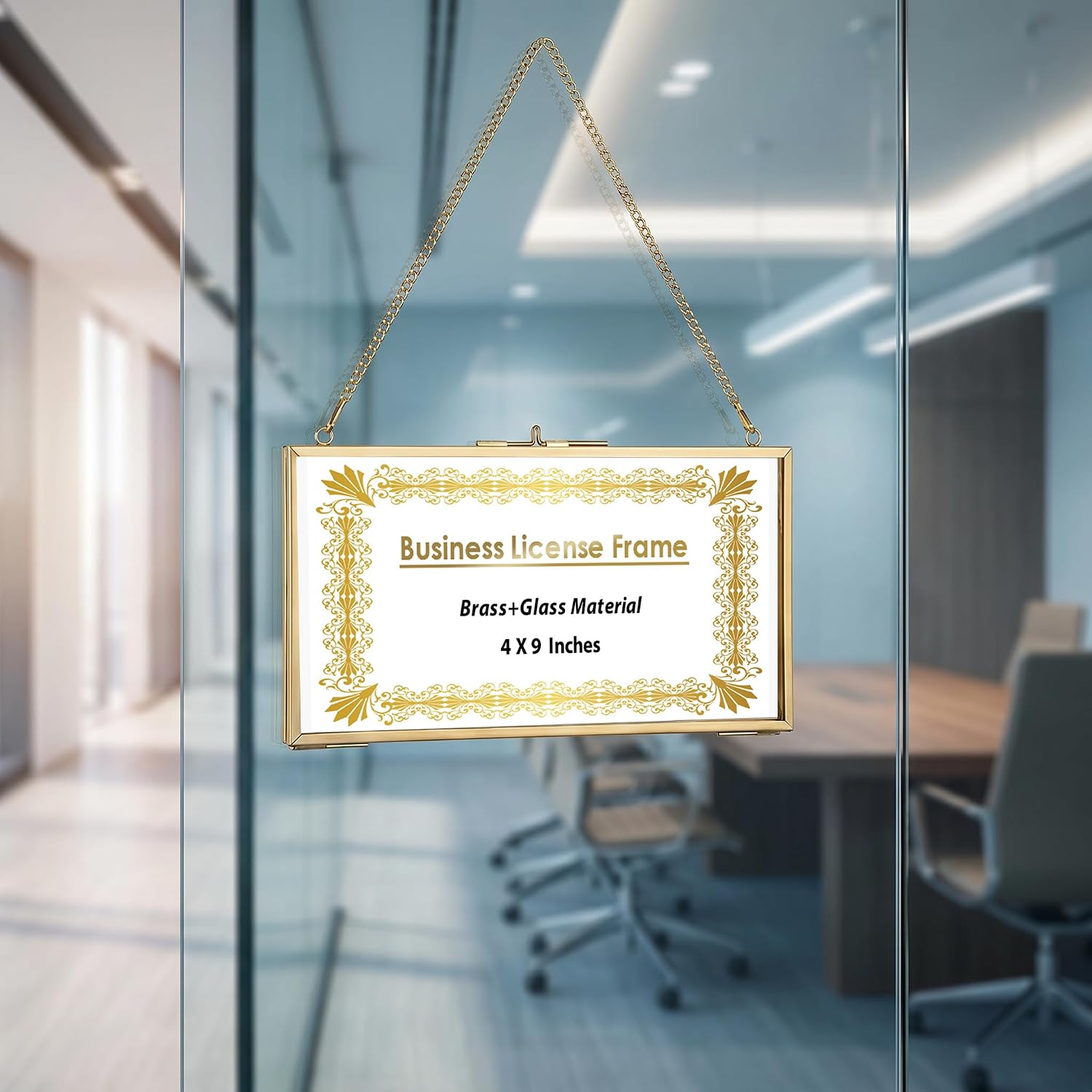 JUXYES Gold Wall Hanging Business License Frame Certificate Display Frame