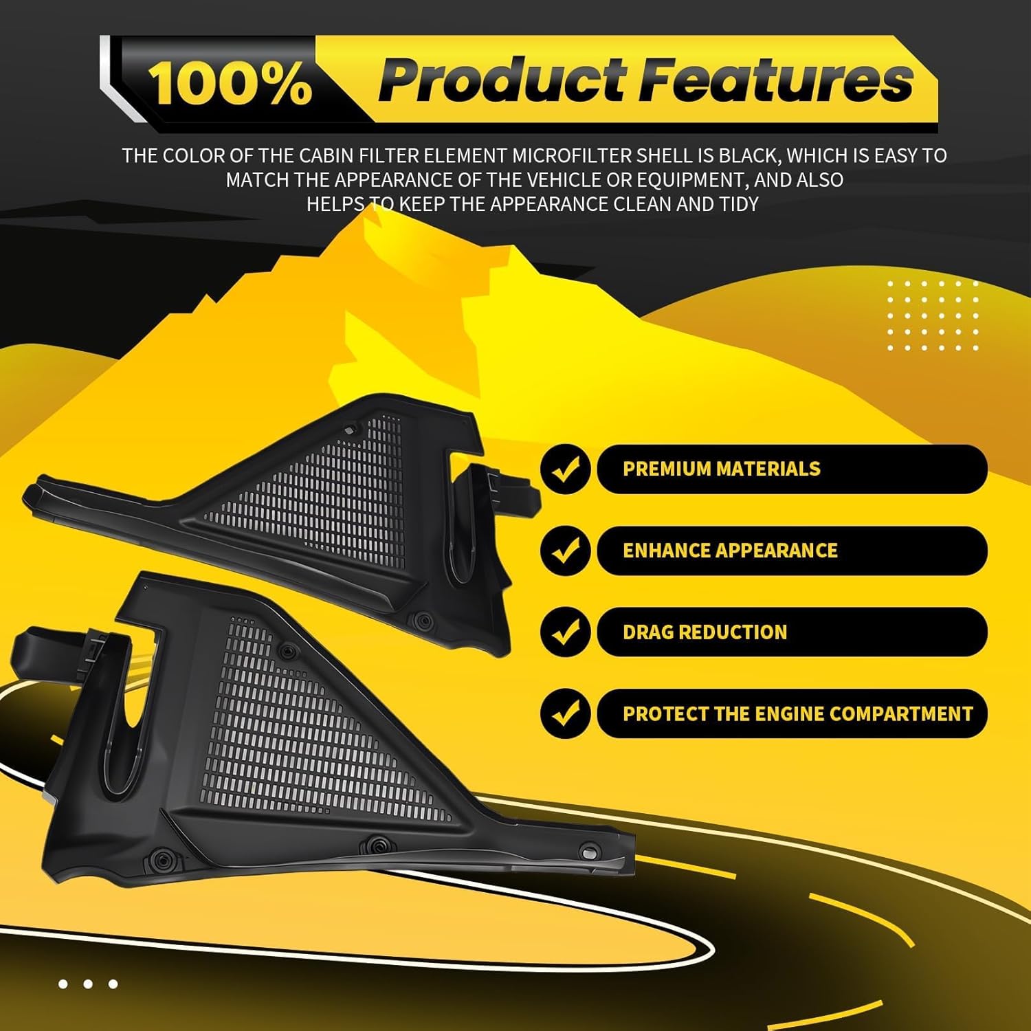 2PCS Left and Right Side Cabin Filter Microfilter Housing Compatible with 2007-2013 X5 X6 E70 E71 64316945583 64316945584