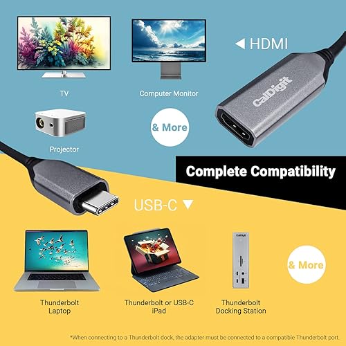 Miniatura 8 de CalDigit Adaptador de video USB-C a DisplayPort 1.4 - Soporte de pantalla 8K, HDR, compatible con Thunderbolt 34USB 3.1USB4 para Apple MacBook Air,
