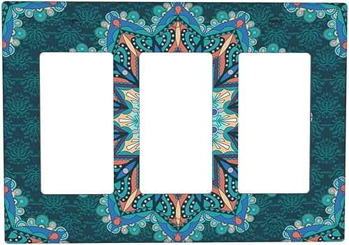 Miniatura 66 de Cubiertas de salida iridiscentes abstractas coloridas nubes dúplex de 1 cuadrilla, placa de cubierta de interruptor de luz arco iris, placas