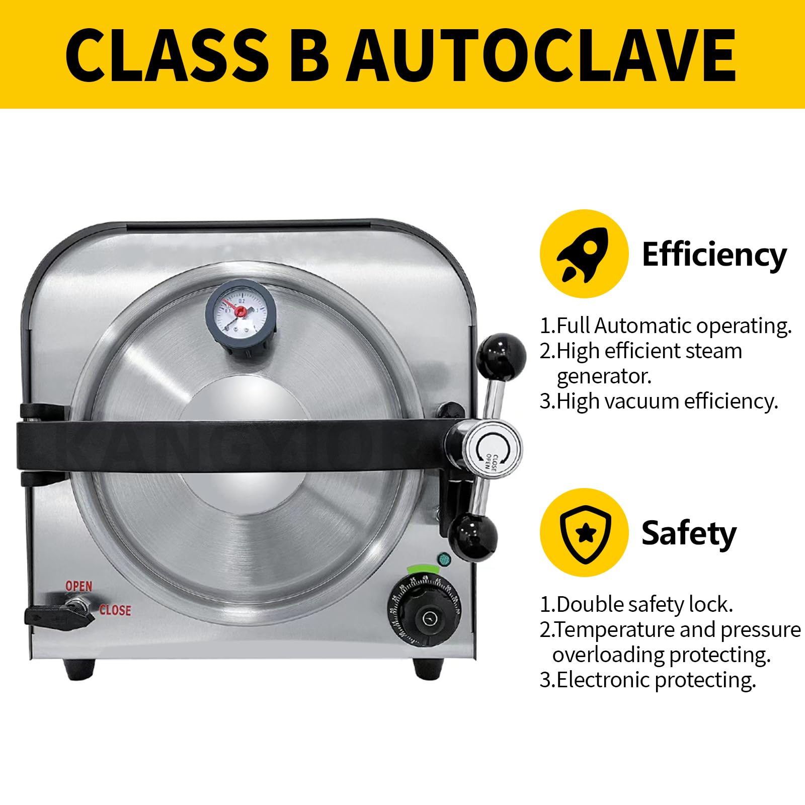 Esterilizadores en autoclave de 14 l, autoclave esterilizador de laboratorio de 110 V, 900 W, autoclave para herramientas, esterilizador de vapor de acero inoxidable, máquina esterilizadora