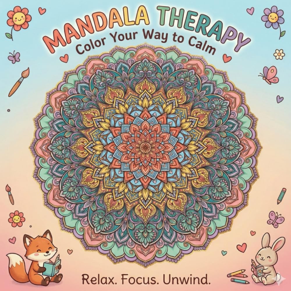 Mandala Therapy: Intricate Stress Relief Coloring Book for Adults