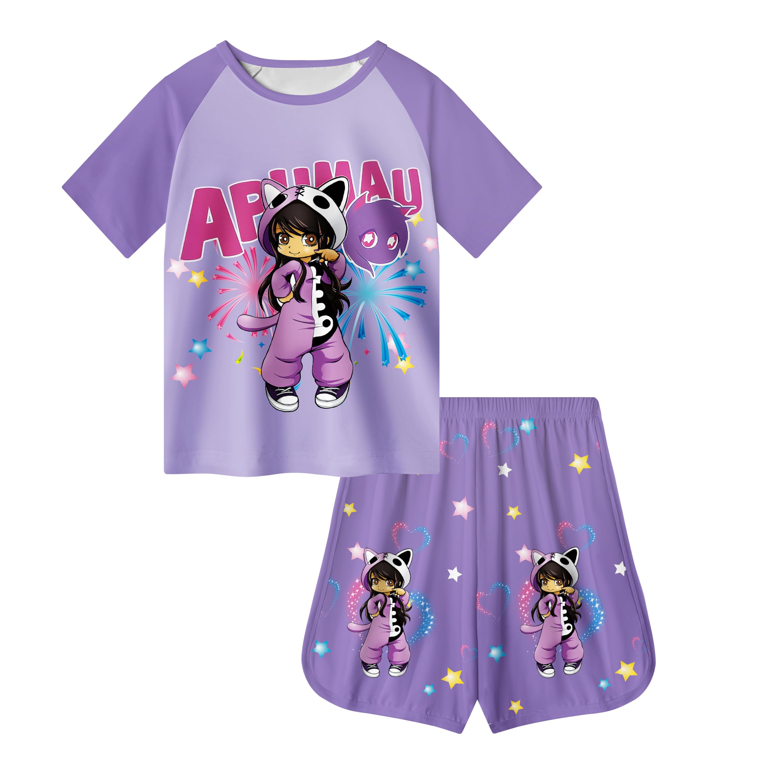 Aphmau Merch Girls Pyjamas Long Pjs 2 Piece Long Sleeve Top Pants Sleepwear Loungewear Suit for Girls