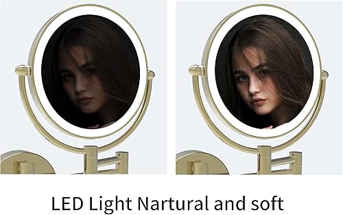 Miniatura 2 de Fixsen - Espejo de tocador de maquillaje con aumento de 7.9 in, con aumento de 7.9 in, extensión de 12 pulgadas, enchufe de aumento 1X7X, rotación