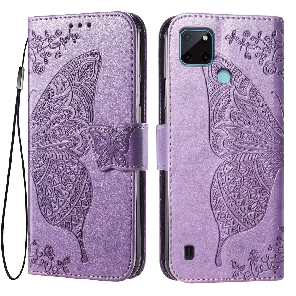 EASSGU Custodia per Realme C21Y / Realme C25Y (6.5 Inches) Flip Folio Cover Magnetica per Telefono in Pelle con 3 Slot per Schede 1 Portafoglio, Case - Viola Chiaro EASSGU Custodia per Realme C21Y / Realme C25Y (6.5 Inches) Flip Folio Cover Magnetica per Telefono in Pelle con 3 Slot per Schede 1 Portafoglio, Case - Viola Chiaro