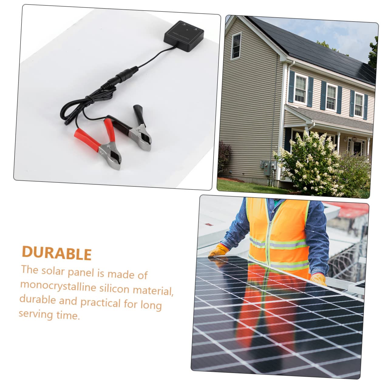 ibasenice Cargador Solar Kit De Panel Solar Para Autocaravanas Panel Portátil Dc Con Doble Puerto Usb De Energía Para Camping Barcos y
