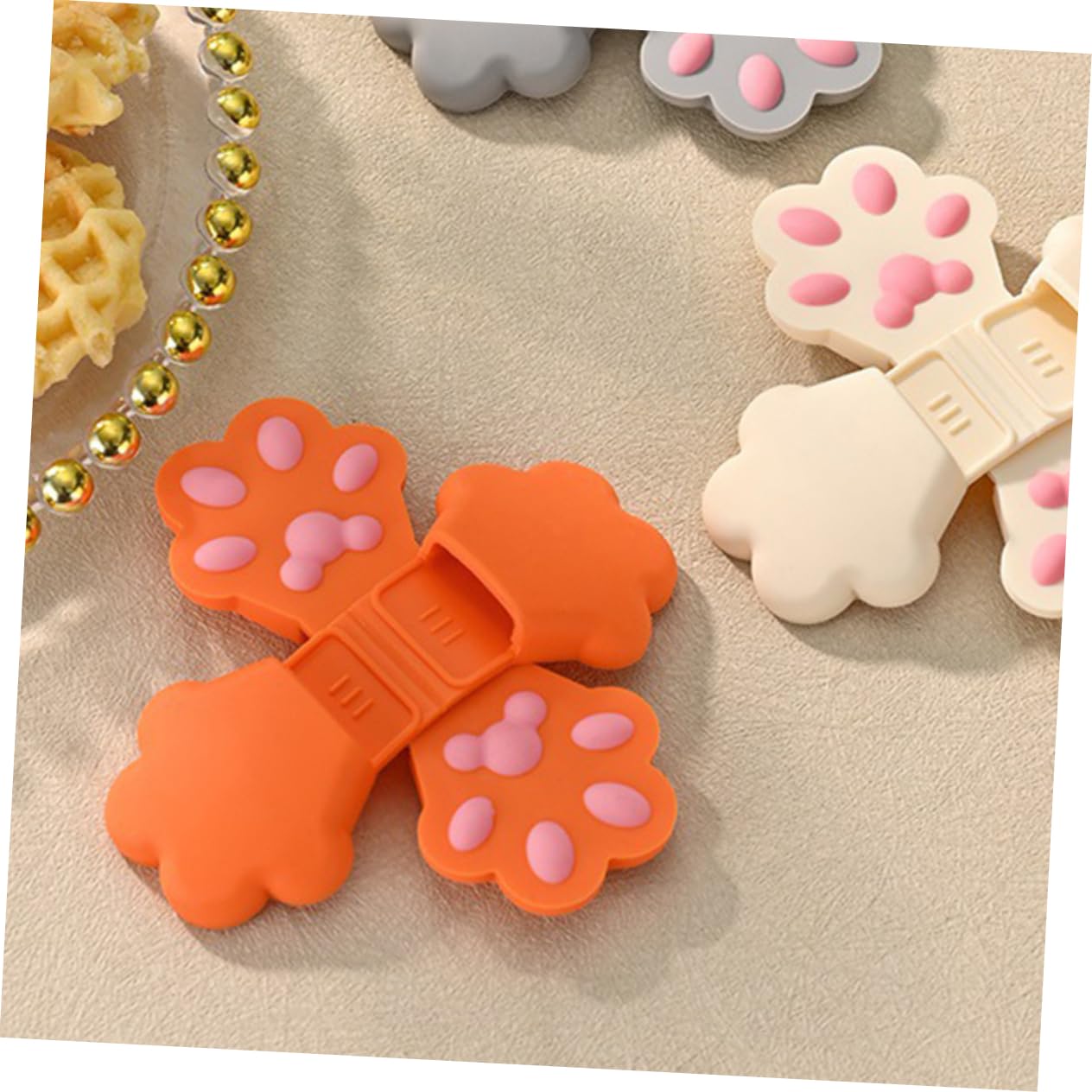 Amosfun 10pièces Clips Alimentaires Silicone Forme De Patte De Chat Pince De Scellage Réutilisable pour De Snacks Et Aliments pour Conserver Fraîcheurs