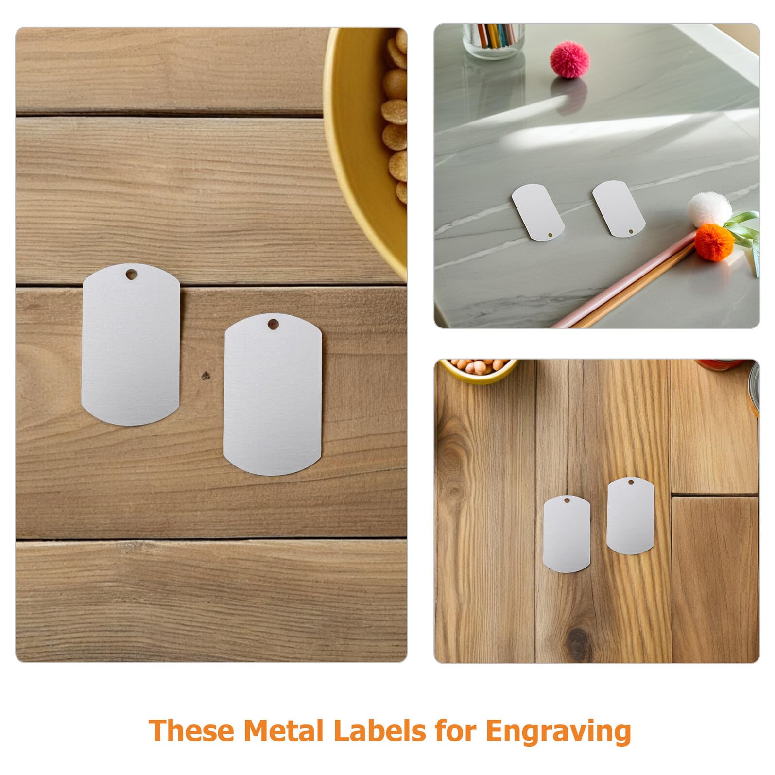 50 Placas de Identificación para Mascotas de Aluminio para Grabado Tamaño Grande 50X29X1 MM Etiquetas Colgantes Dobles para Perros y Gatos Paquete de 50 Unidades Uso en