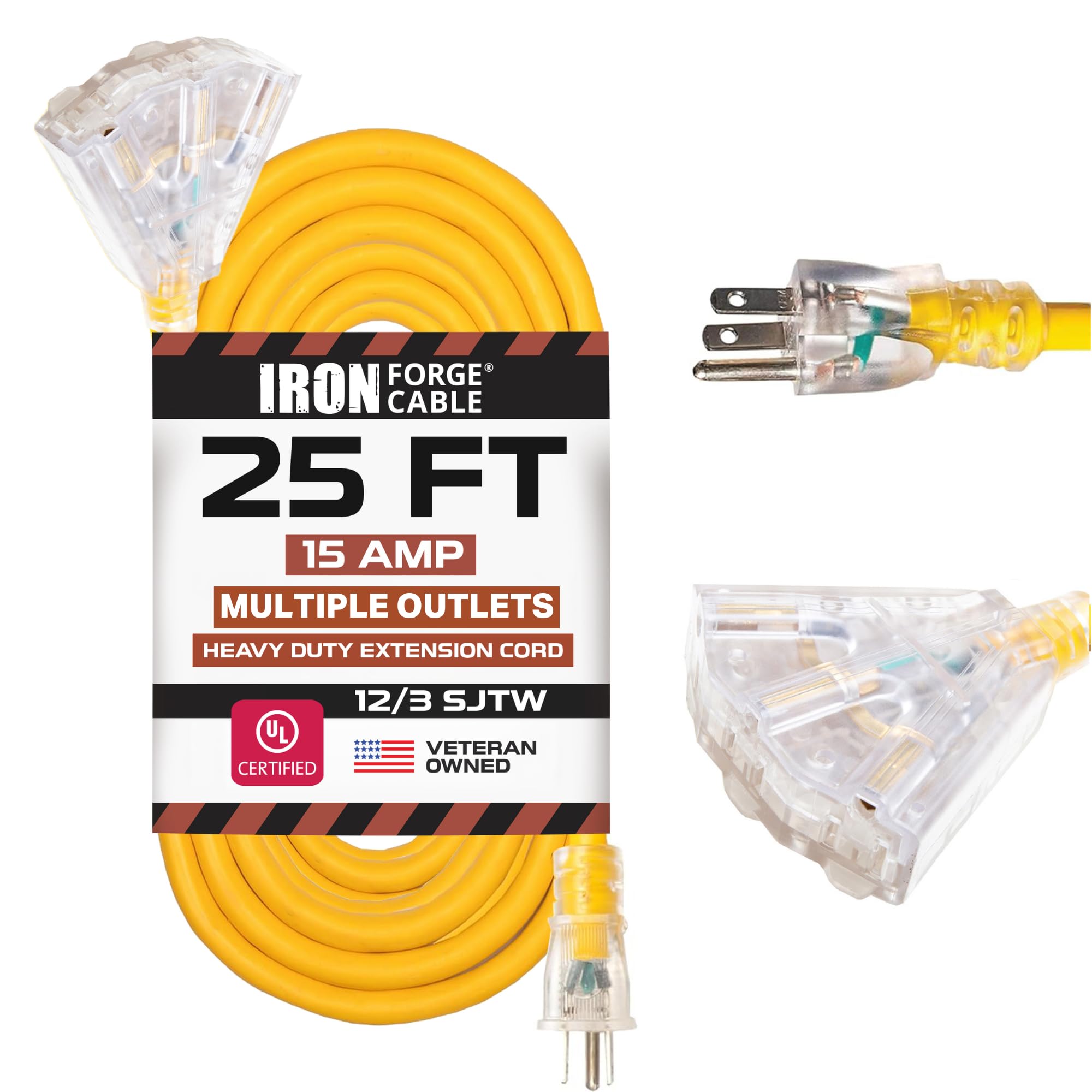 Amazon.com: IRON FORGE CABLE 25 Foot Lighted Outdoor Extension