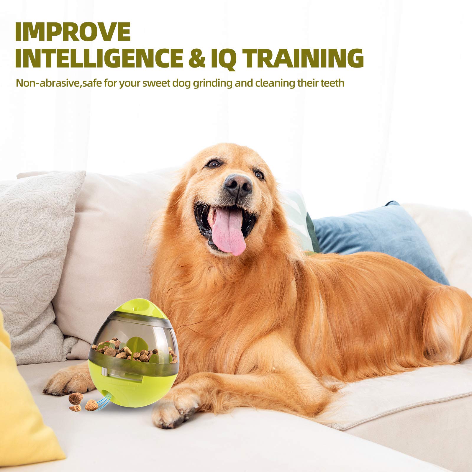 Automatischer Futterball für Hunde und Katzen, fördert den IQ interaktiv, Futterspender, Ball für langsames Fressnapf, Tumbler-Design, Ball für Welpen, kleine, mittelgroße Katzen, Hunde und Haustiere