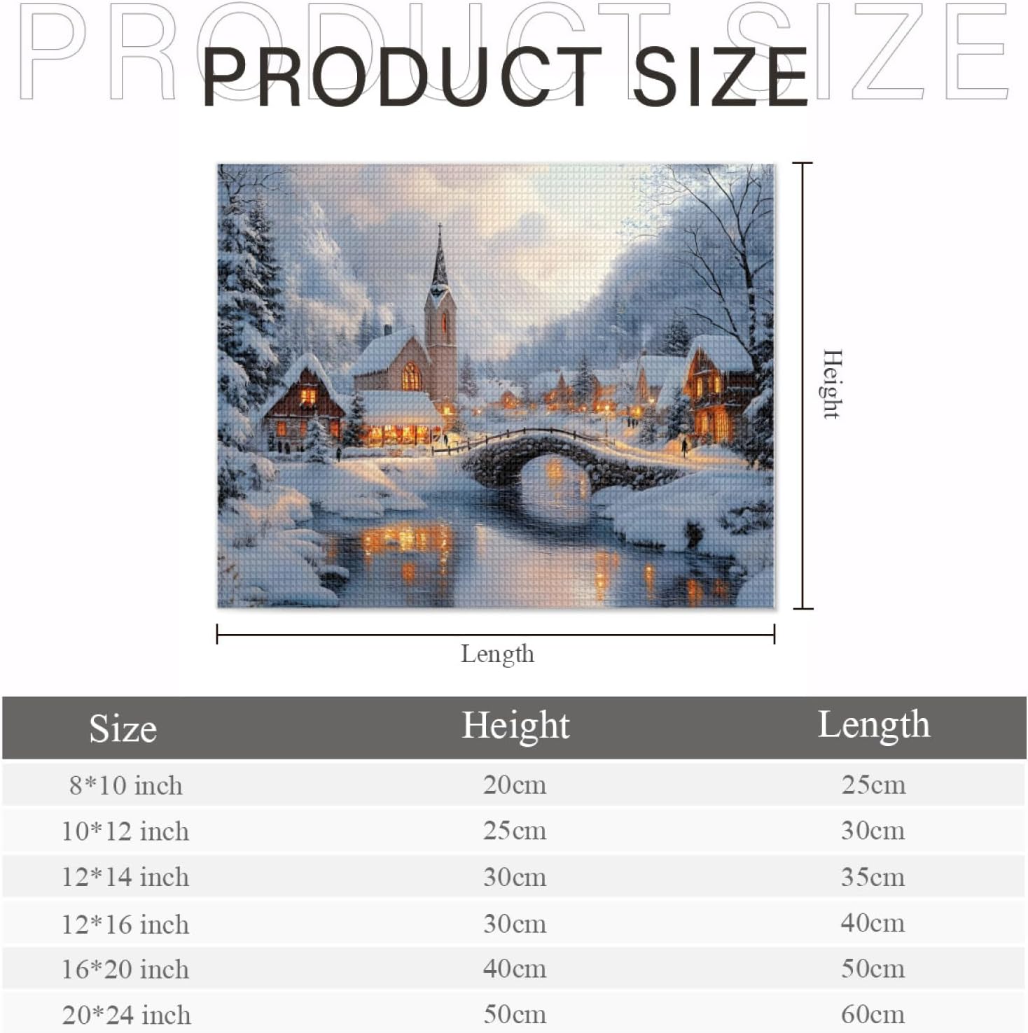 CVURMFH Beautiful Christmas Snow Scene Diamond Art Kits for Adults,DIY 5D Square Fall Diamond Painting Kits for Christmas,Winter Paint by Diamonds Art Gem Crystal Art Easy 16x20 Inch