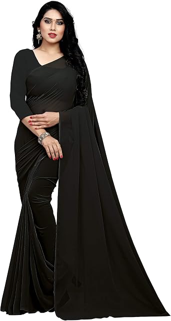 Sidhidata Womens Georgette Saree With Unstiched Blouse Piece