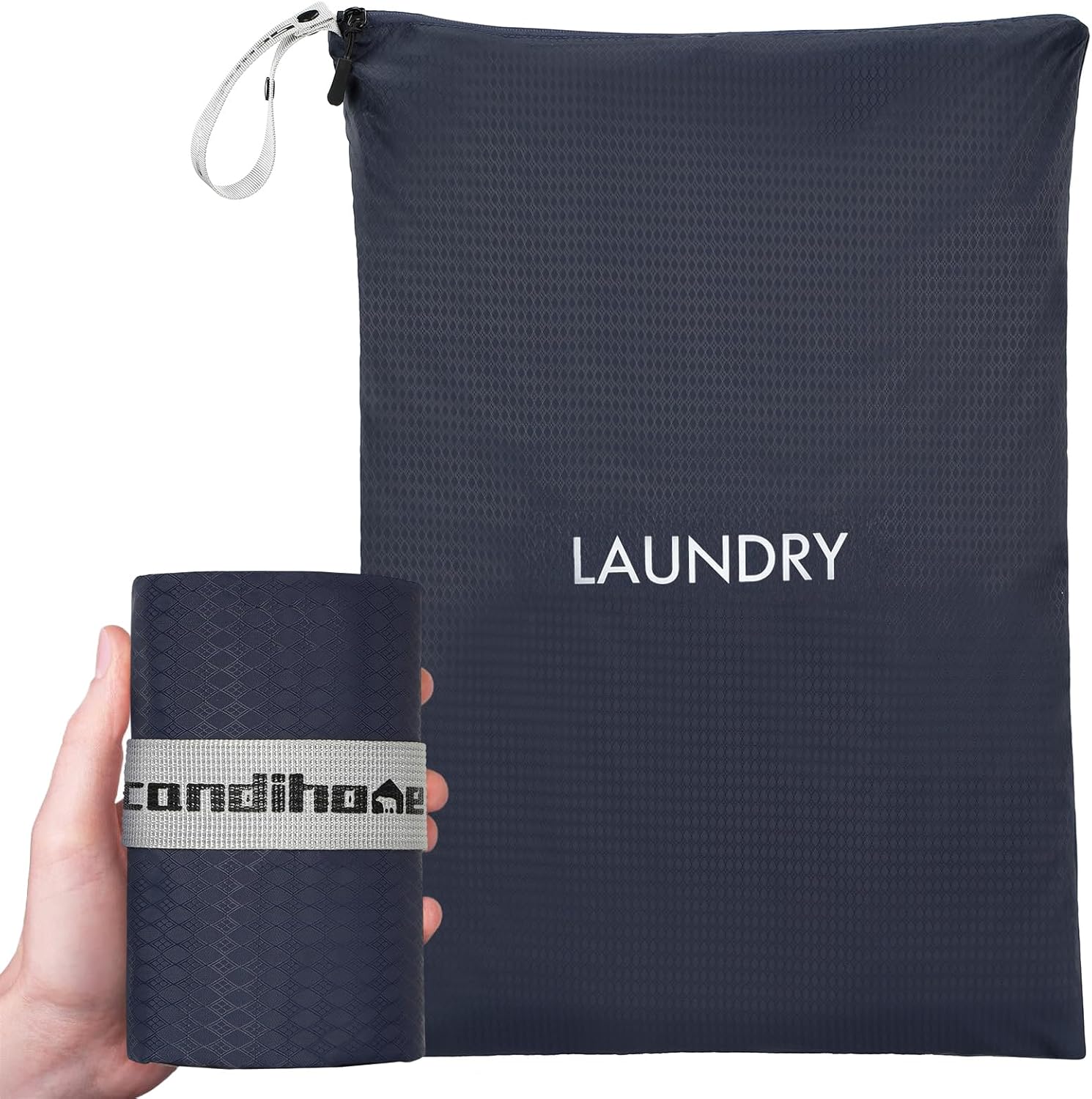 Travel Laundry Bag, Washable Dirty Clothes Travel Bag Waterproof Wet Dry Bags Reusable Camp Clothes Organizer for Sports Home College Dorm Laundromat (1 Pcs X-Large) Navy Blue Travel Laundry Bag, Washable Dirty Clothes Travel Bag Waterproof Wet Dry Bags Reusable Camp Clothes Organizer for Sports Home College Dorm Laundromat (1 Pcs X-Large) Navy Blue