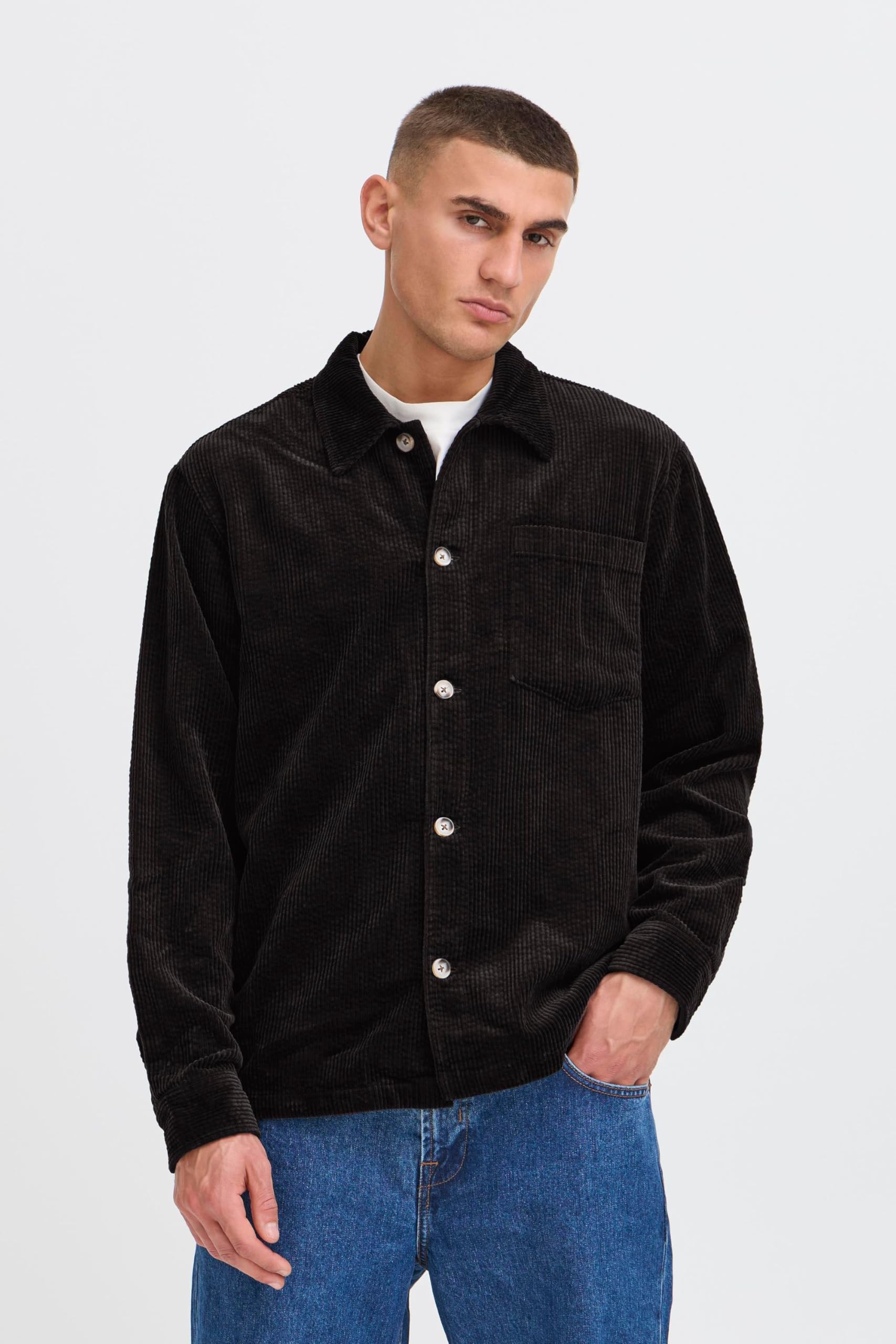 !Solid SDINGVI - Camicia da uomo a maniche lunghe, per il tempo libero, 100% cotone, con bottoni, vestibilità regolare