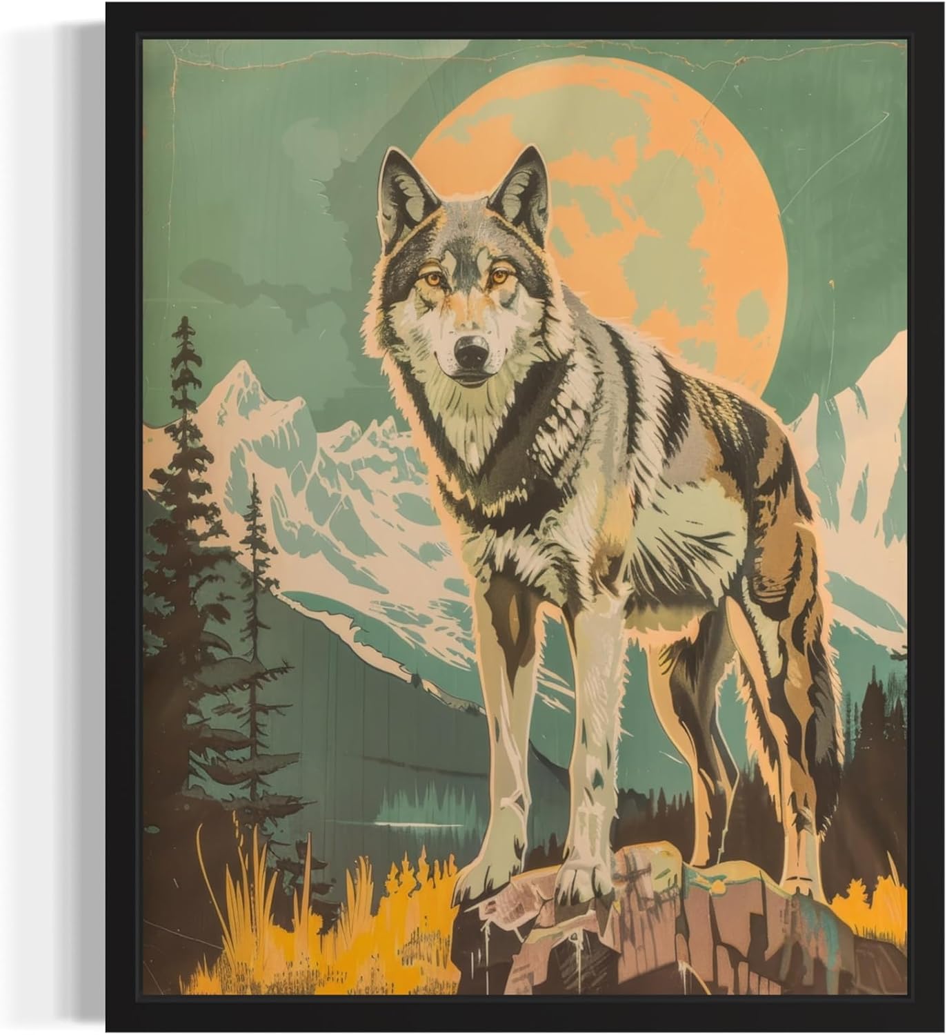 aj decor Floating Market Thailand Landscape Poster Art Print, Retro Vintage Wall Art Nature Painting Gallery 22 (Floating Market Thailand, 18 x 24 inches, Black Frame)