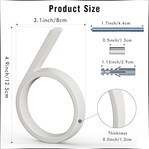Miniatura 140 de VONDERSO - Letrero de dirección flotante de 5 pulgadas para exteriores de metal negro moderno para patio, calle y buzón, números de dirección Negro 1
