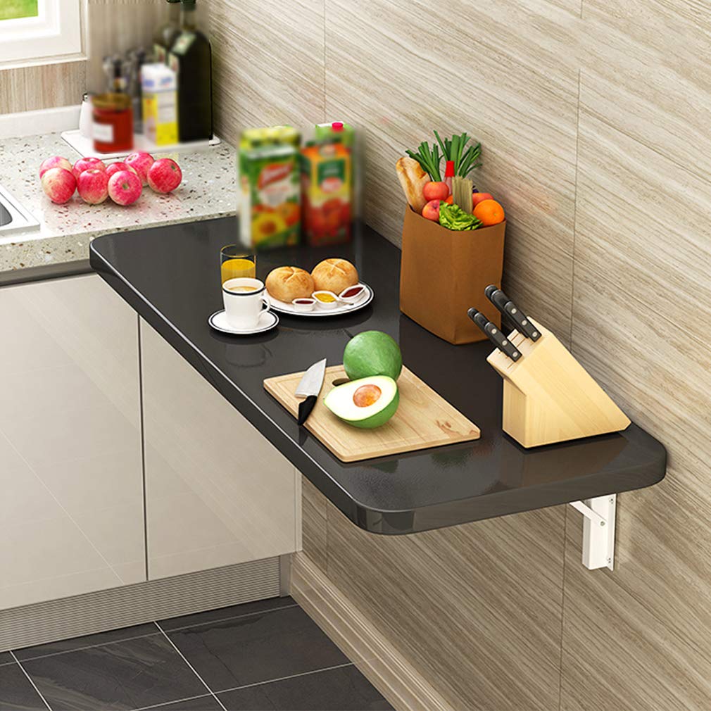 Table à manger pliante multifonctionnelle noire avec support