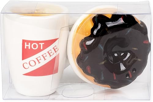 Miniatura 2 de Salero y pimentero de cerámica para café caliente y dona