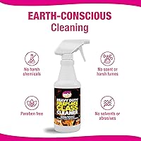 Vista 6 de Quick N Brite Fireplace Glass Cleaner Kit with Cloth and Sponge, Removes Soot, Smoke, Creosote, and more, 16 oz, 1-Pack