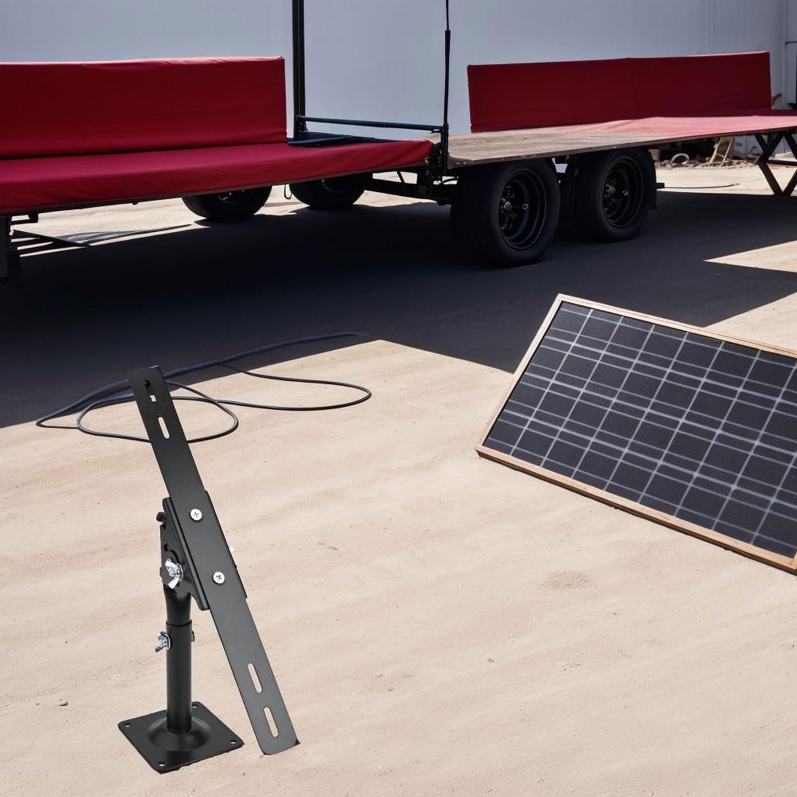Soporte de panel solar inclinable ajustable de acero con rango de 0 a 90° para optimización de ángulos, montaje flexible en pared o suelo, soporte de diseño multiplaca