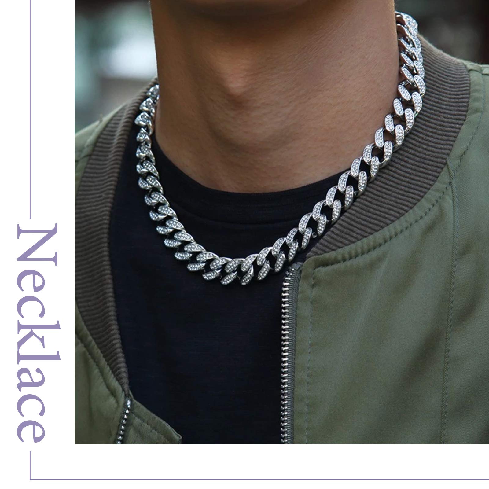Collier Et Bracelet Chaîne Cubaine Lourde 11 Mm Pour Homme - Acier Inoxydable 316L, Style Punk Rock, Coloris Argent, Or Ou Noir, Longueur Réglable