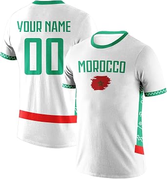 Custom Soccer Shirt for Men Women Youth S-5XL Flag Design T-Shirt Personalized Name Number Gift for Soccer Fans