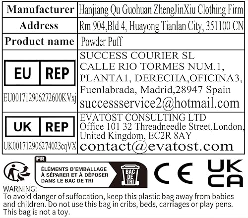 Miniatura 8 de Flytianmy 9 piezas de polvo triangulares, esponja de maquillaje facial para cuerpo, polvo suelto, herramienta de maquillaje de belleza, color negro