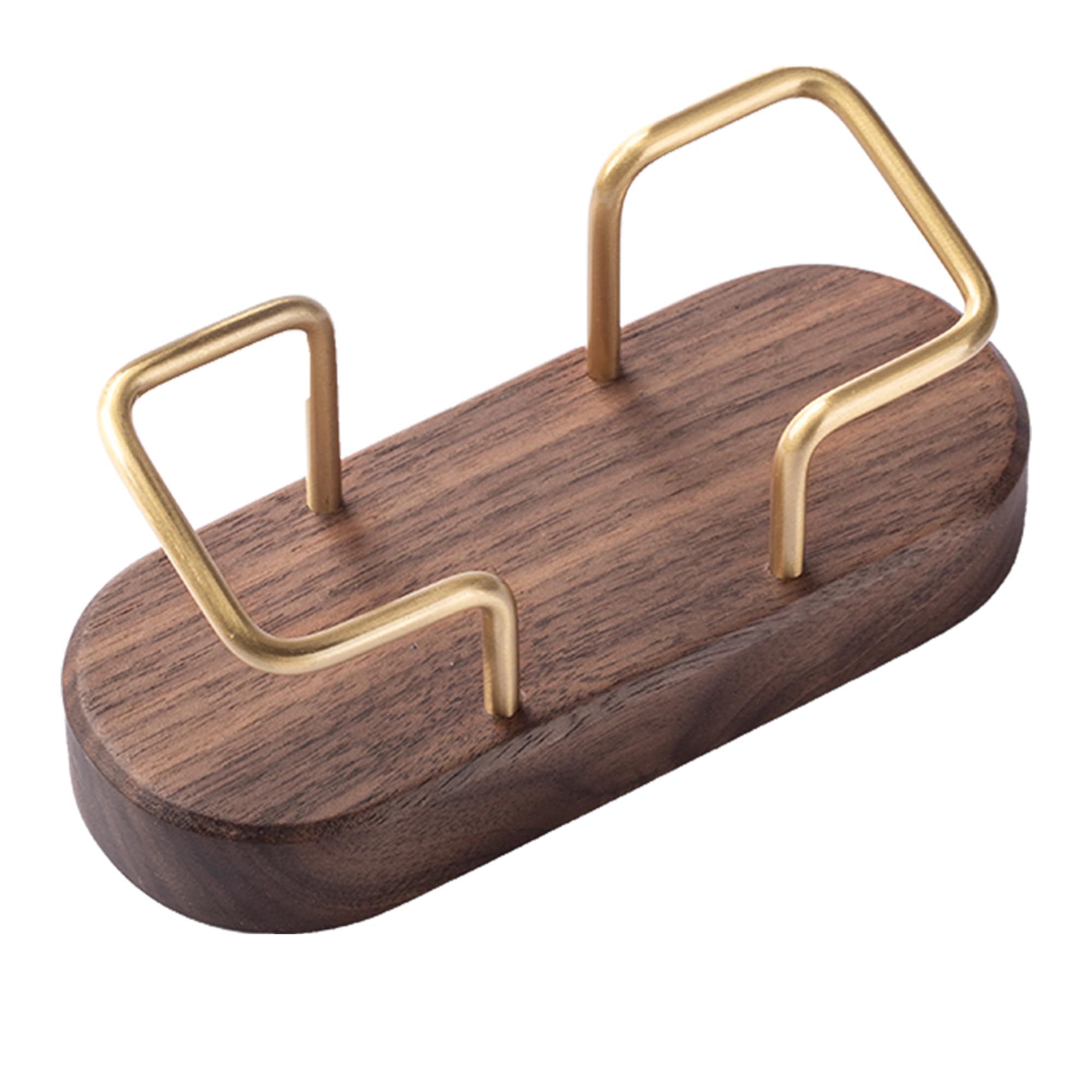 muso wood Business Card Holder Wooden Business Card Stand Walnut Wood and Brass Business Card Storage for Office Shop