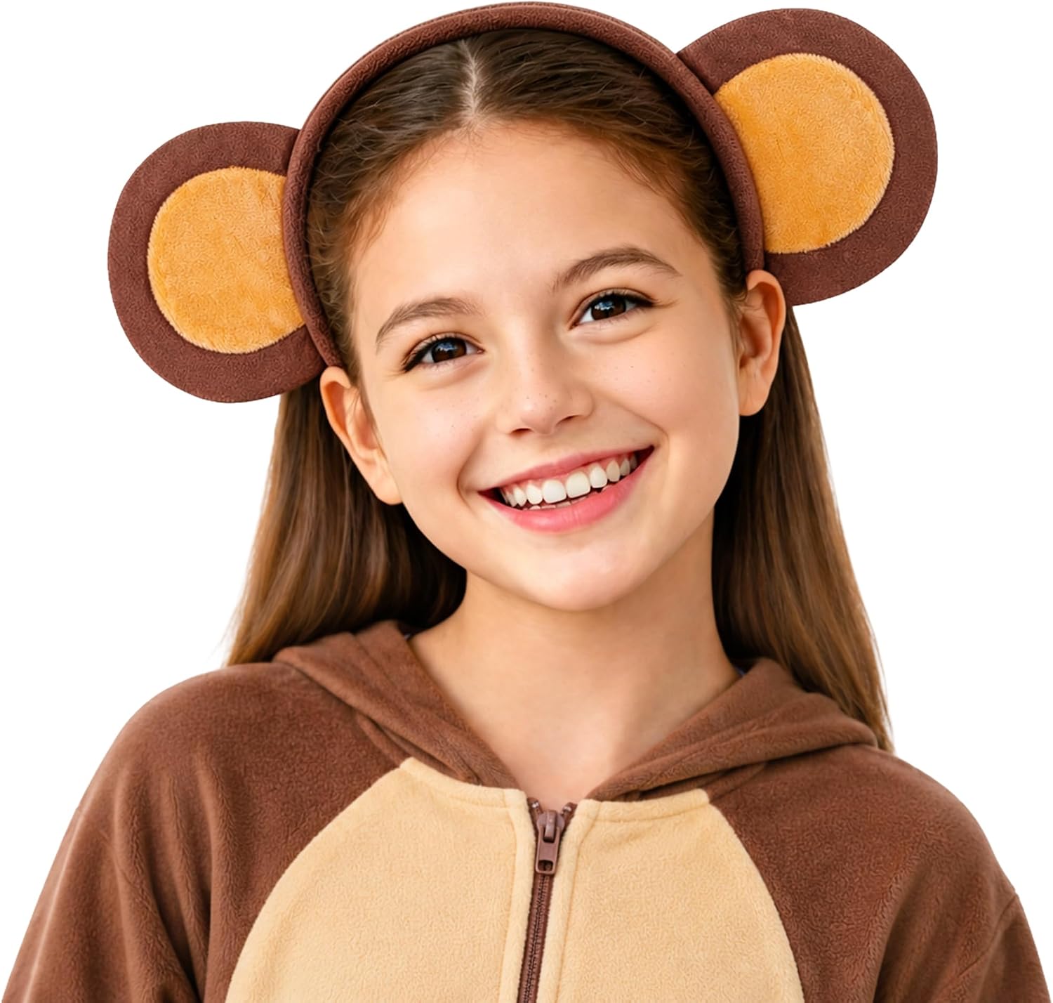 IGMaryBox Monkey Ears Headband,Brown Plush Monkey Costume Accessory