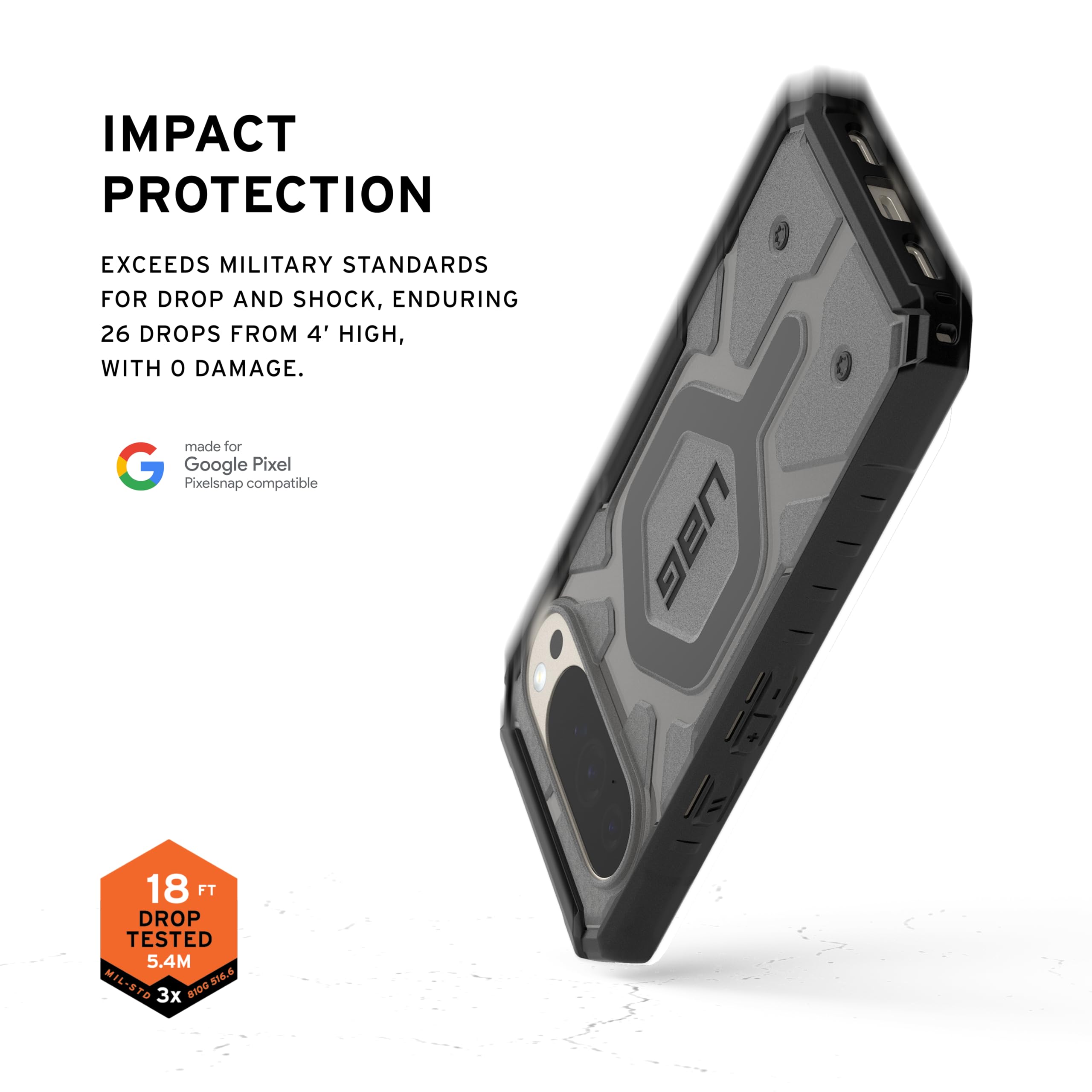 URBAN ARMOR GEAR UAG - Custodia protettiva trasparente per Google Pixel 10 Pro XL, compatibile con Pixelsnap e ricarica magnetica, robusta, colore: cenere/nero