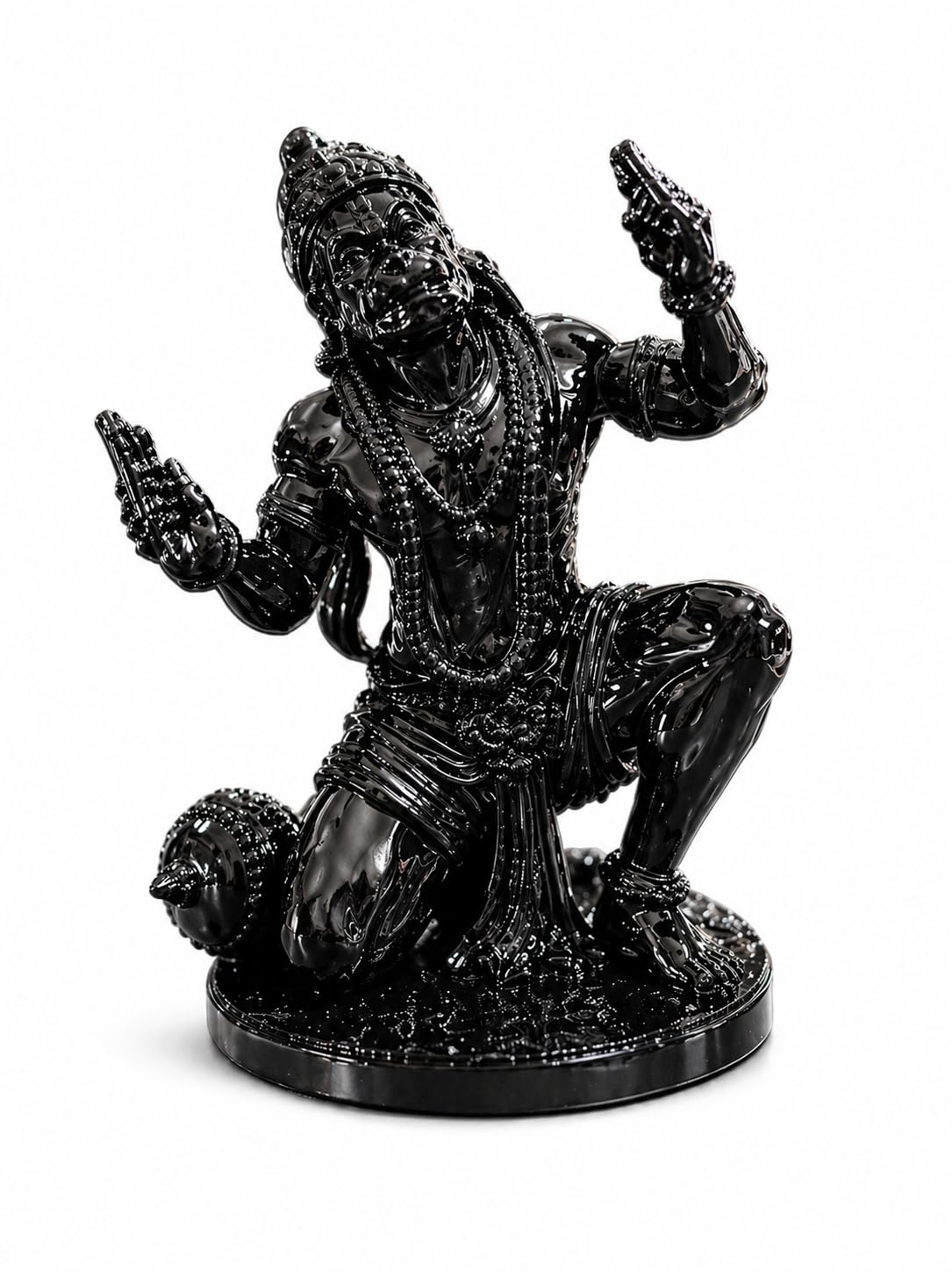 Jiya Art Gellery Premium Shri Ram Rasik Hanuman Idol 8.6 cm | Black UV Resin 3D Printed Murti | Car Dashboard, Puja, Home... - Review, Price and Buying Guide