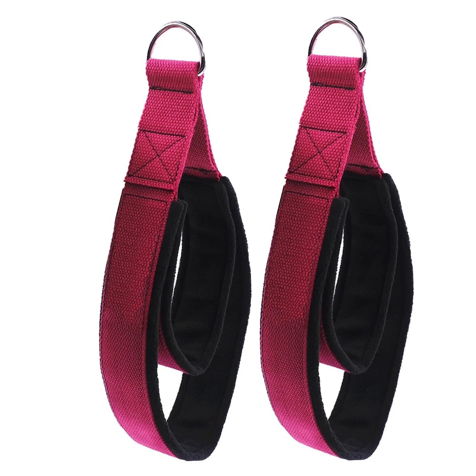 deska do ćwiczeń Pilates podwójne pętlowe paski do stóp fitness D-ring paski obsługują jogę akcesoria do ćwiczeń na siłowni domowe łóżko do jogi(Burgundy)