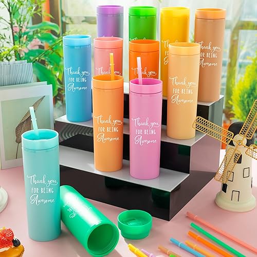 Miniatura 5 de Roshtia Regalos de agradecimiento para empleados, regalos a granel para compañeros de trabajo, taza de regalo para mujeres, vaso delgado de 16 onzas