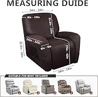 Vista 3 de Fundas para Silla Reclinable de Aspecto de Cuero, 4 Piezas, Funda Lazy Boy para Silla Reclinable, Funda de Sofá Suave, Protector de Muebles Lavable