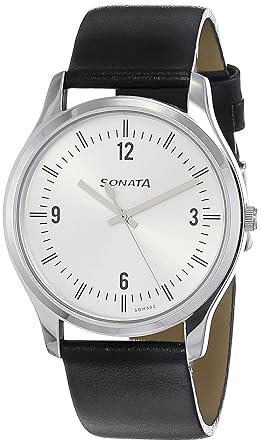 Sonata Essentials Analog Silver Dial Mens Watch-NN77082SL01W