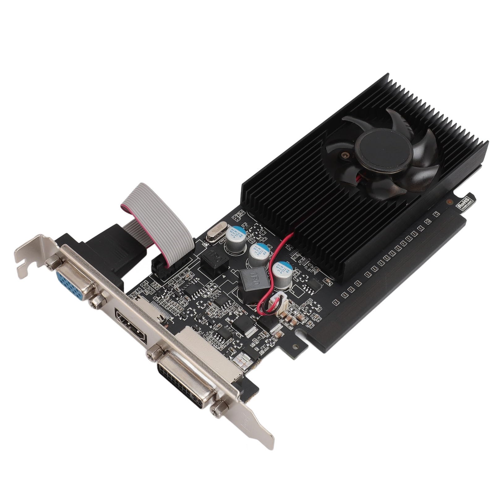 Karta Graficzna GT 705, 64-bitowa Karta Graficzna DDR3 z Wentylatorem, DirectX 12, Karta Graficzna PCIE do Gier na Komputer Stacjonarny, 2560x1600 PCIE 2.0 16X Karta Wideo AMD z CD