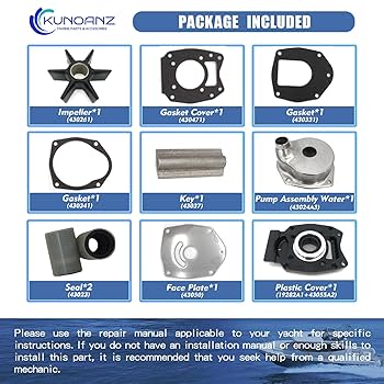 ●BOO Water Pump Impeller Repair Kit for Mercury 30 Carb 40 EFI 45