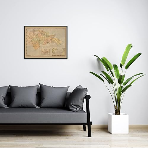 Miniatura 6 de HISTORIX Póster vintage de mapa de República Dominicana 1910, 18 x 24 pulgadas, arte de pared con mapa vintage de República Dominicana - Old Mapa de