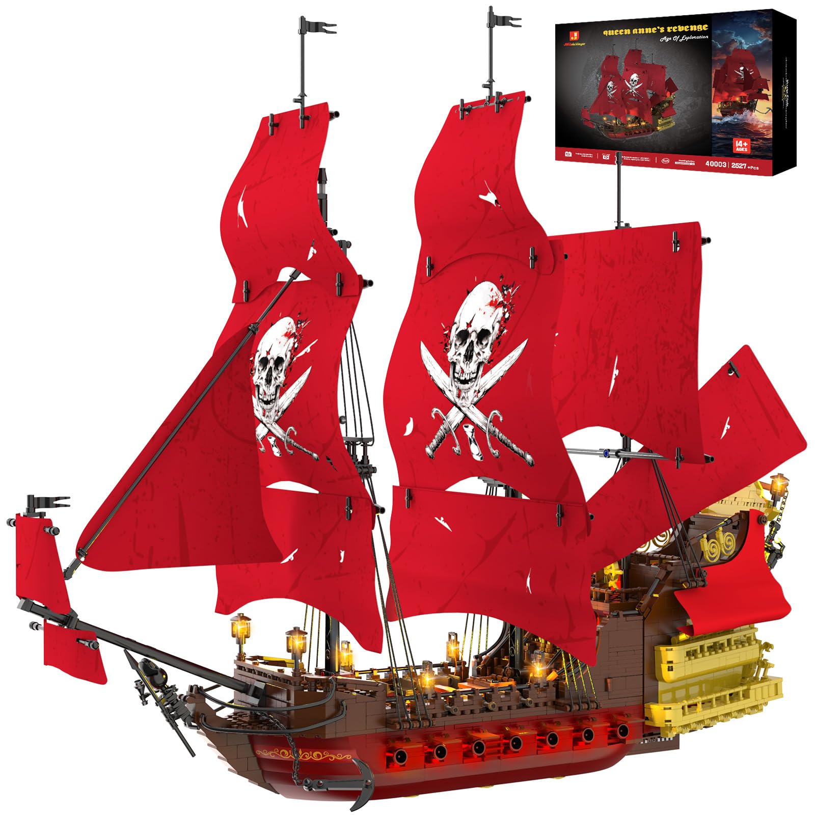 JMBricklayer Kit di costruzione di nave pirata per adulti 40003