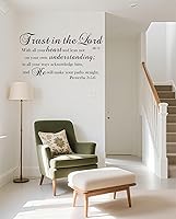 Vista 4 de Bible Verse Prayer Wall Stickers, Trust in The Lord with All Your Heart .Proverbs 3:5-6 Christian Scripture Quotes Wall Decals, Vinyl Removable